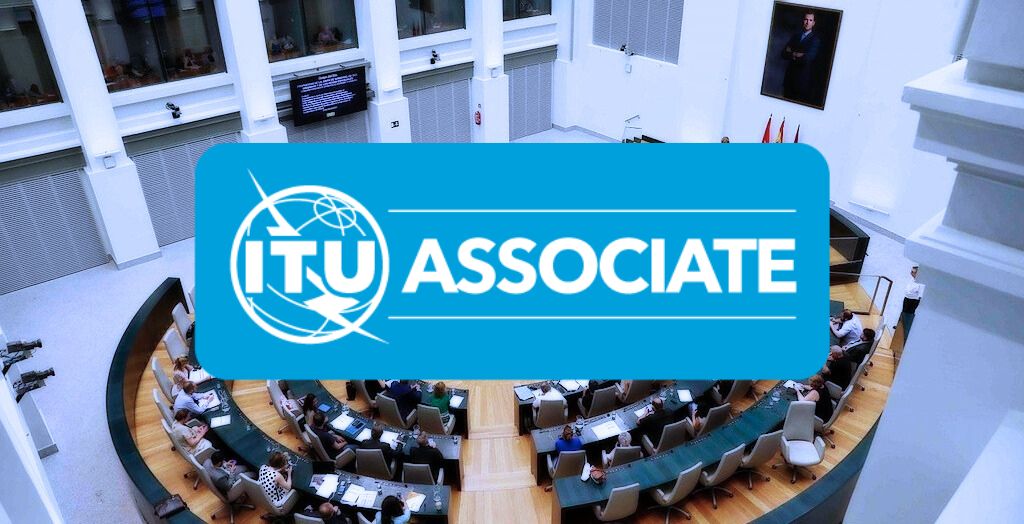 ITU Associate Member logo placed above an image showing a parliament or congress with its representatives.