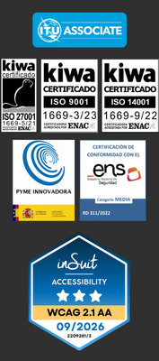 Recognitions and certifications on the Footer menu.